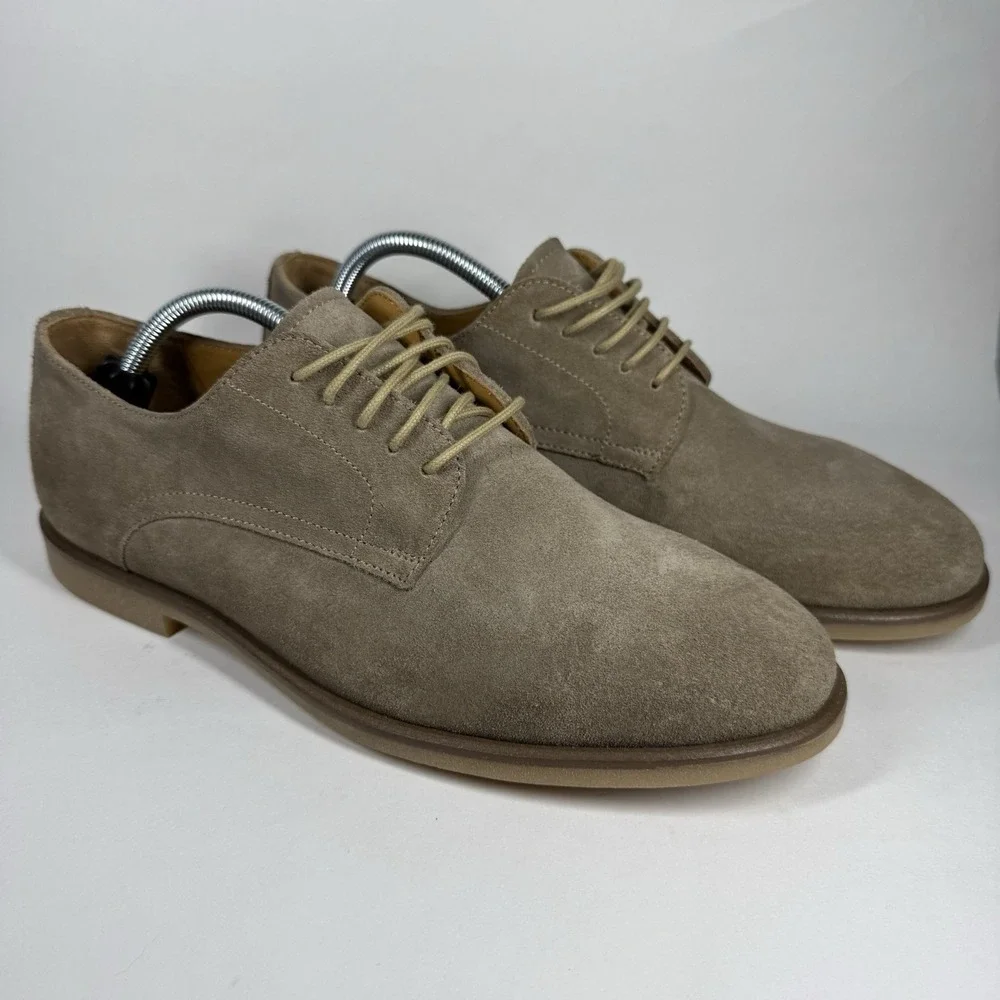 To Boot New York Men's Size 10‎ M Taupe Velvet Suede Asher Lace Up Oxford Shoe